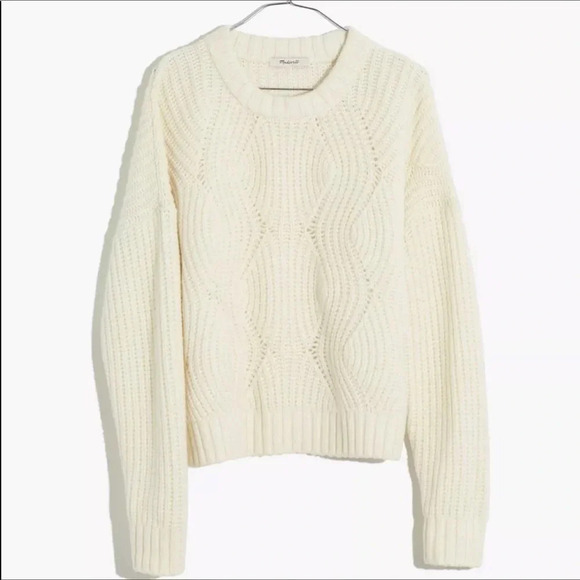 Madewell Everett Rib Play Ribbed Cable Knit Sweater Pullover Blouse Top Plus 2X - Picture 4 of 9